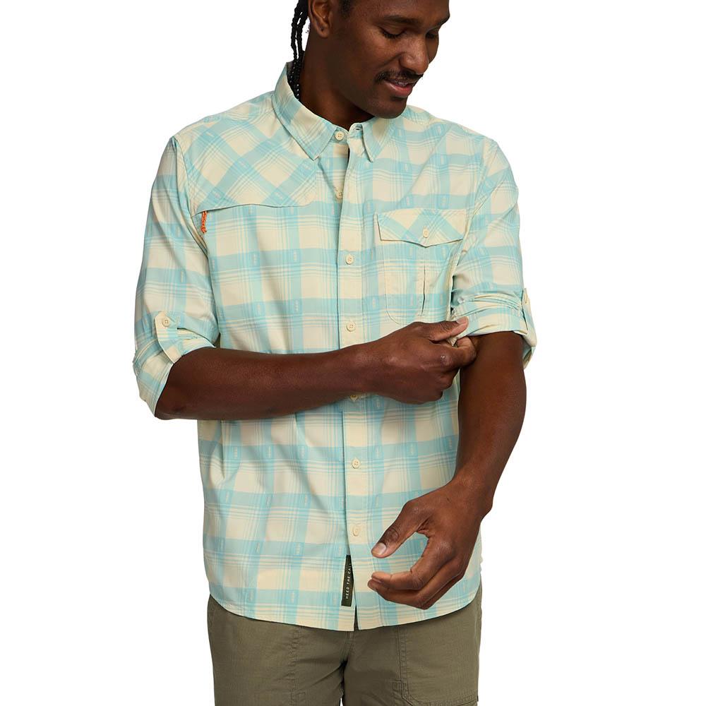 Howler Brothers Matagorda Long Sleeve Shirt Men's in Sheldon Dobby Plaid Parchment